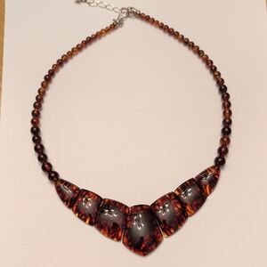 Jay King Sterling Silver Compressed Amber Necklace
